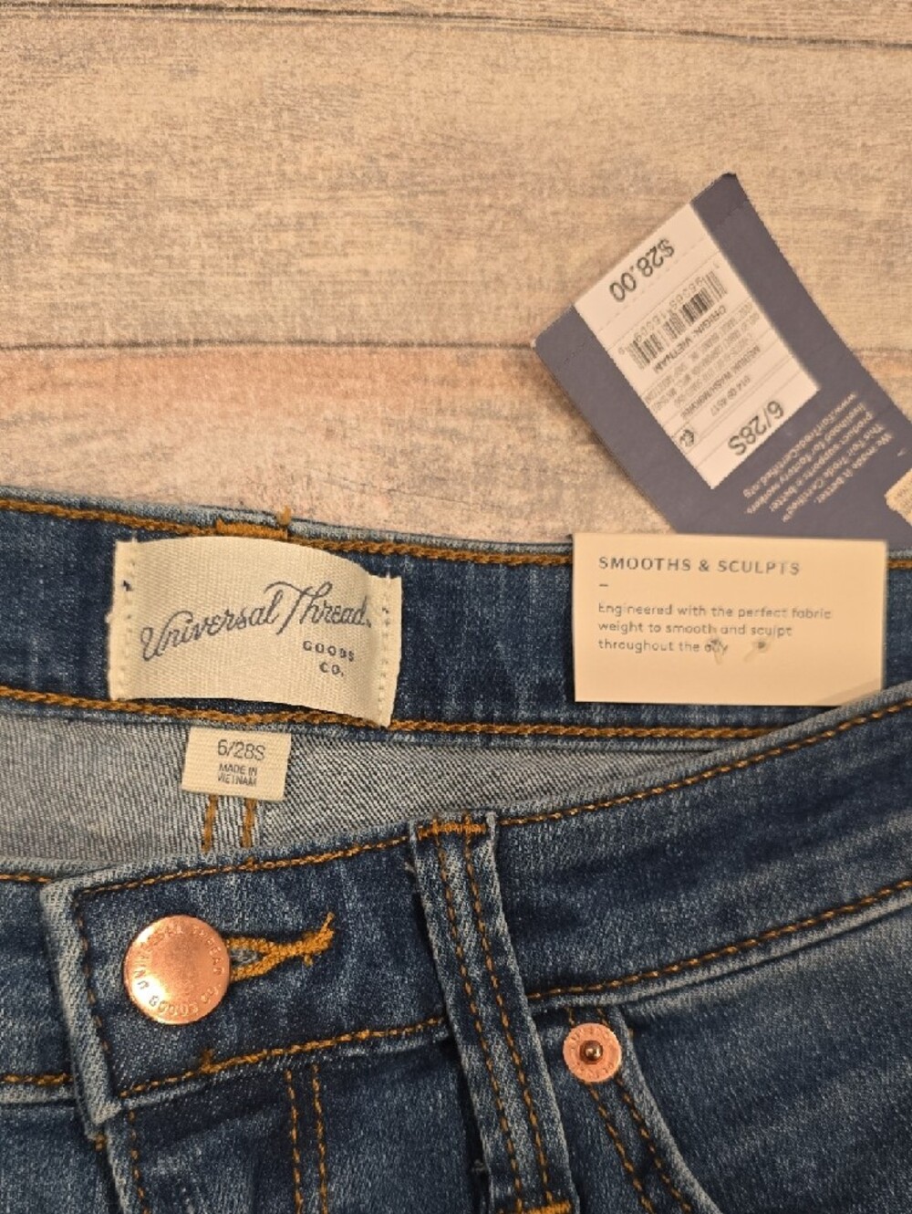 Universal Thread New Denim High-Rise Skinny Blue Jeans Medium Wash Size 6 Short - Picture 4 of 7